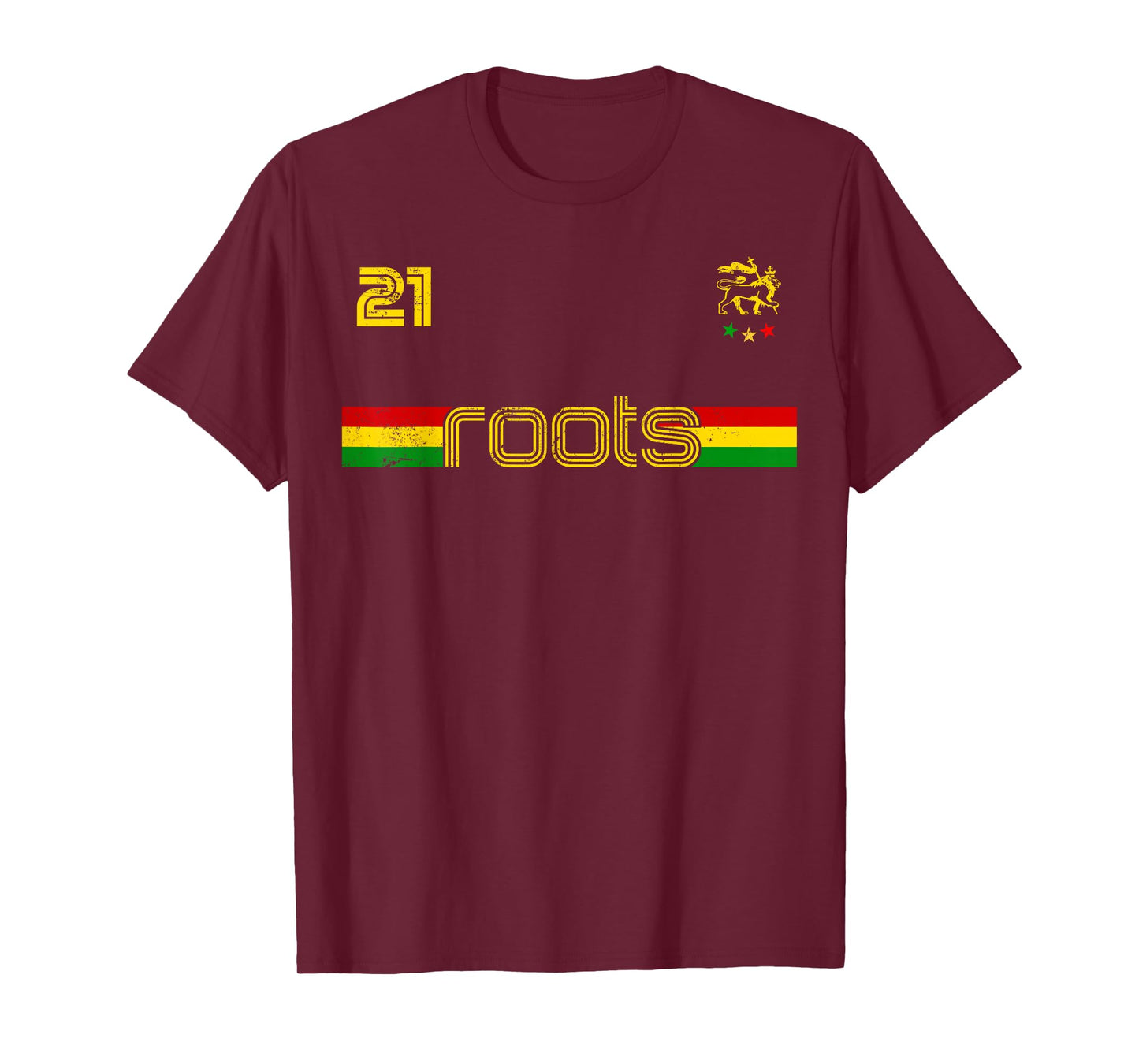 Reggae Rastafari Ethiopia Jamaica Football Soccer Style T-Shirt