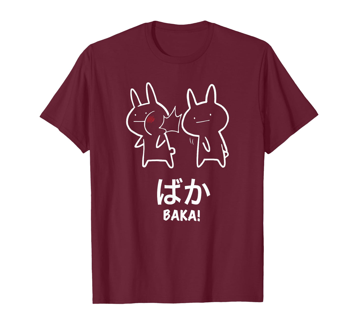 Original Funny Anime Baka Rabbit Slap Design Baka Japanese T-Shirt