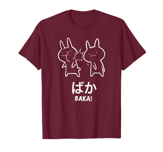 Original Funny Anime Baka Rabbit Slap Design Baka Japanese T-Shirt