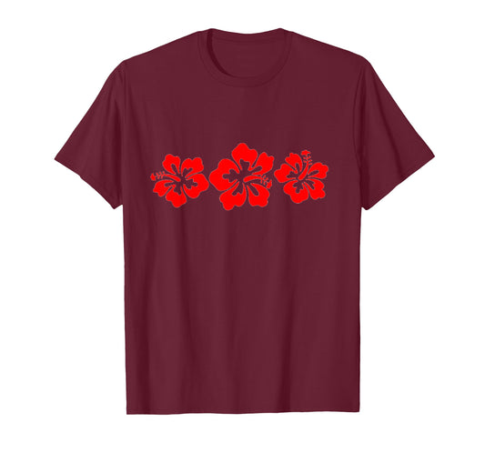 Red Hibiscus Flowers T-Shirt
