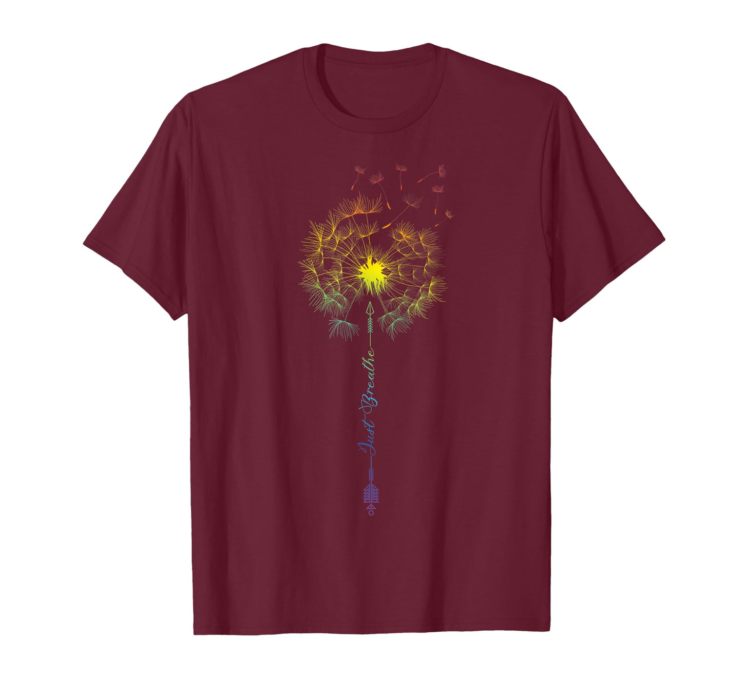 Cute Just Dandelion Tattoodesign Arrows Breathe Rainbow Blow Men Women T-Shirt