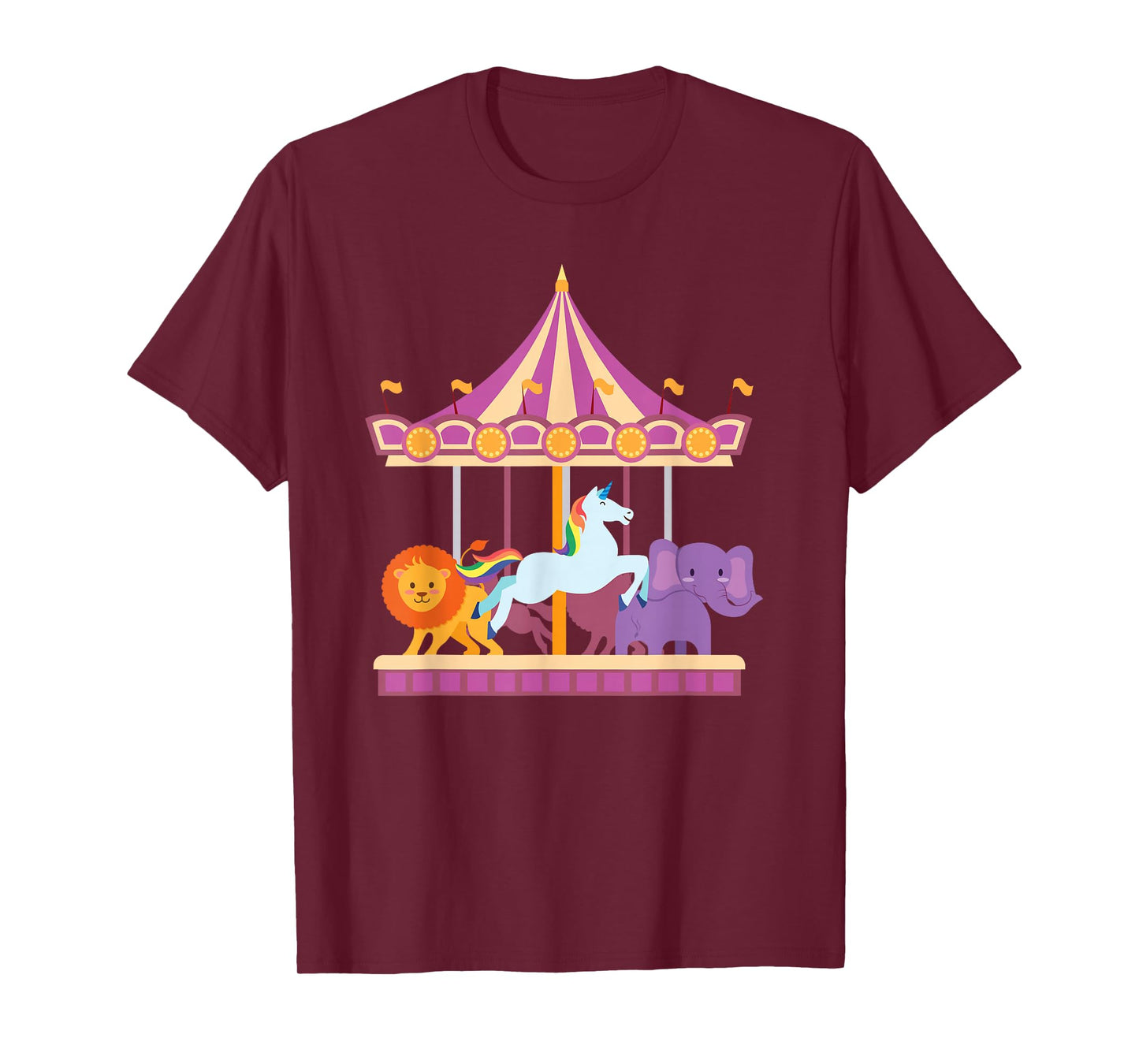 Circus Carousel Shirt Unicorn Lion Elephant T T-Shirt