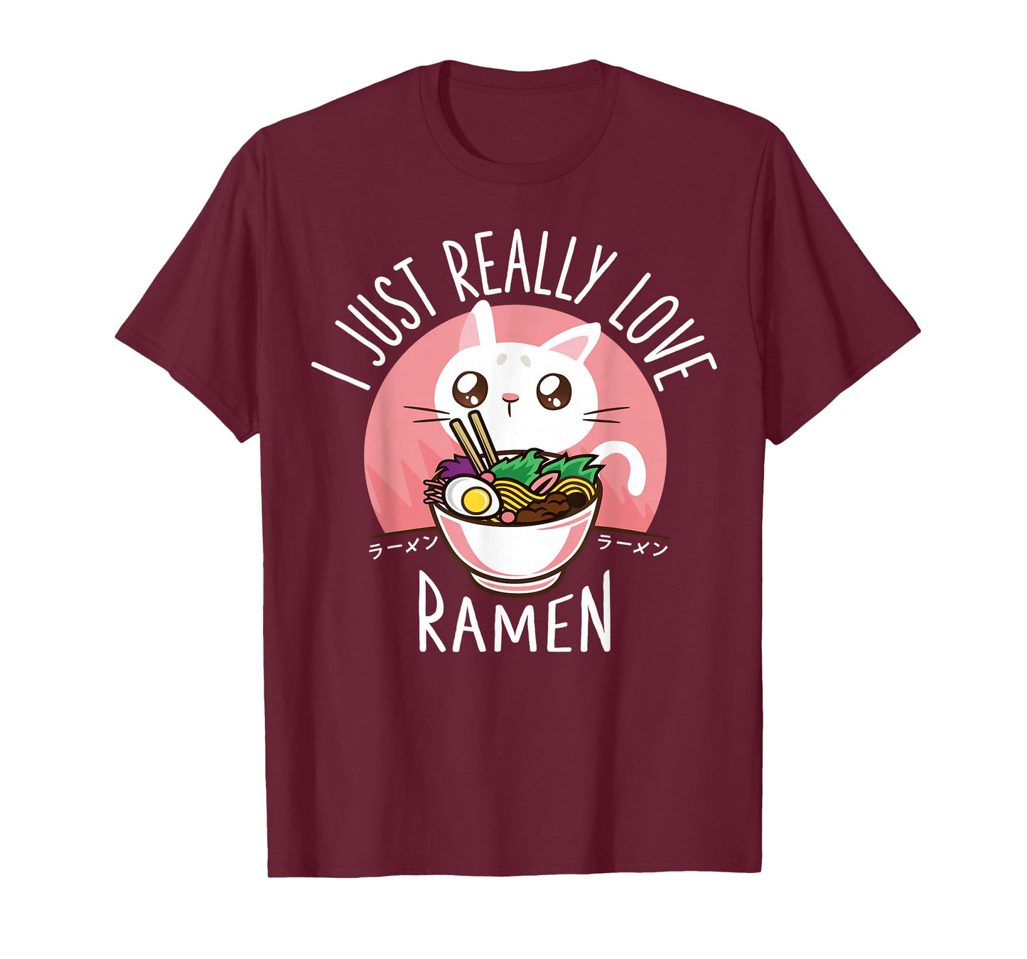 Funny Cat Ramen Anime Merch Kawaii Clothes Graphic Tees Men T-Shirt