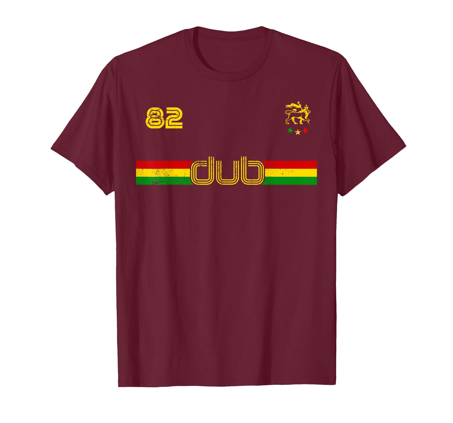 DUB -Reggae Rastafari Ethiopia Jamaica Football Soccer style T-Shirt