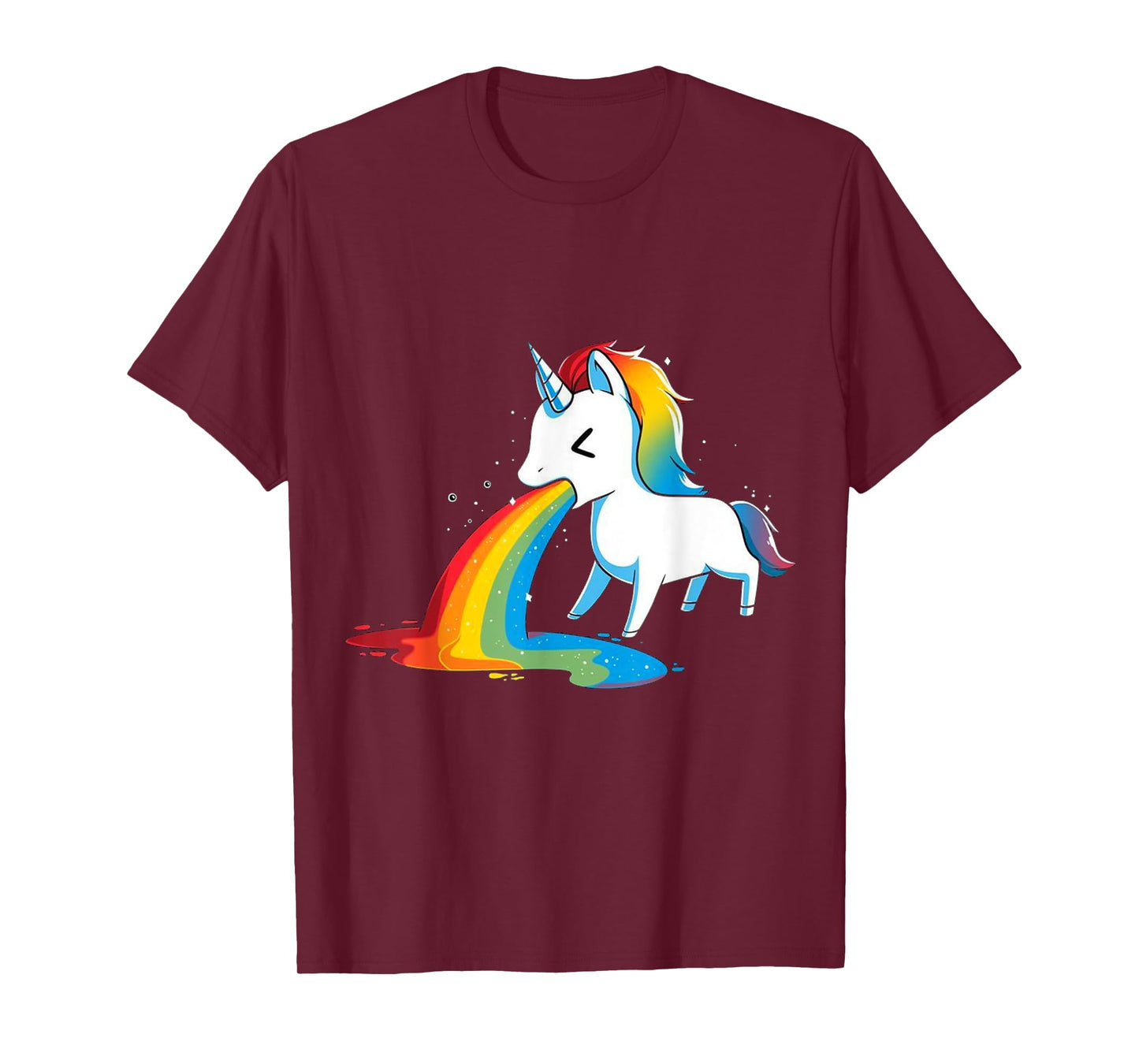 Unicorn Puking Rainbows Graphic T shirt Funny Rainbow Puke T-Shirt