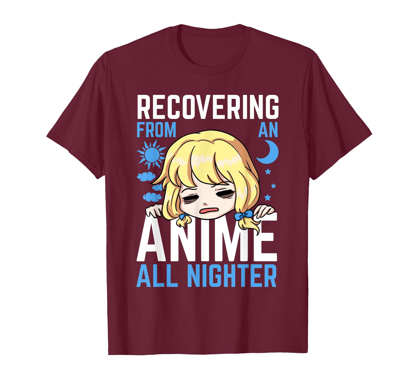 Anime All Nighter Japanese Manga Sun Series Moon Cloud Star T-Shirt