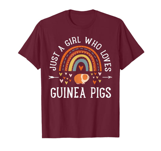 Just A Girl Who Loves Guinea Pigs Rainbow Gifts Cavy Lover T-Shirt