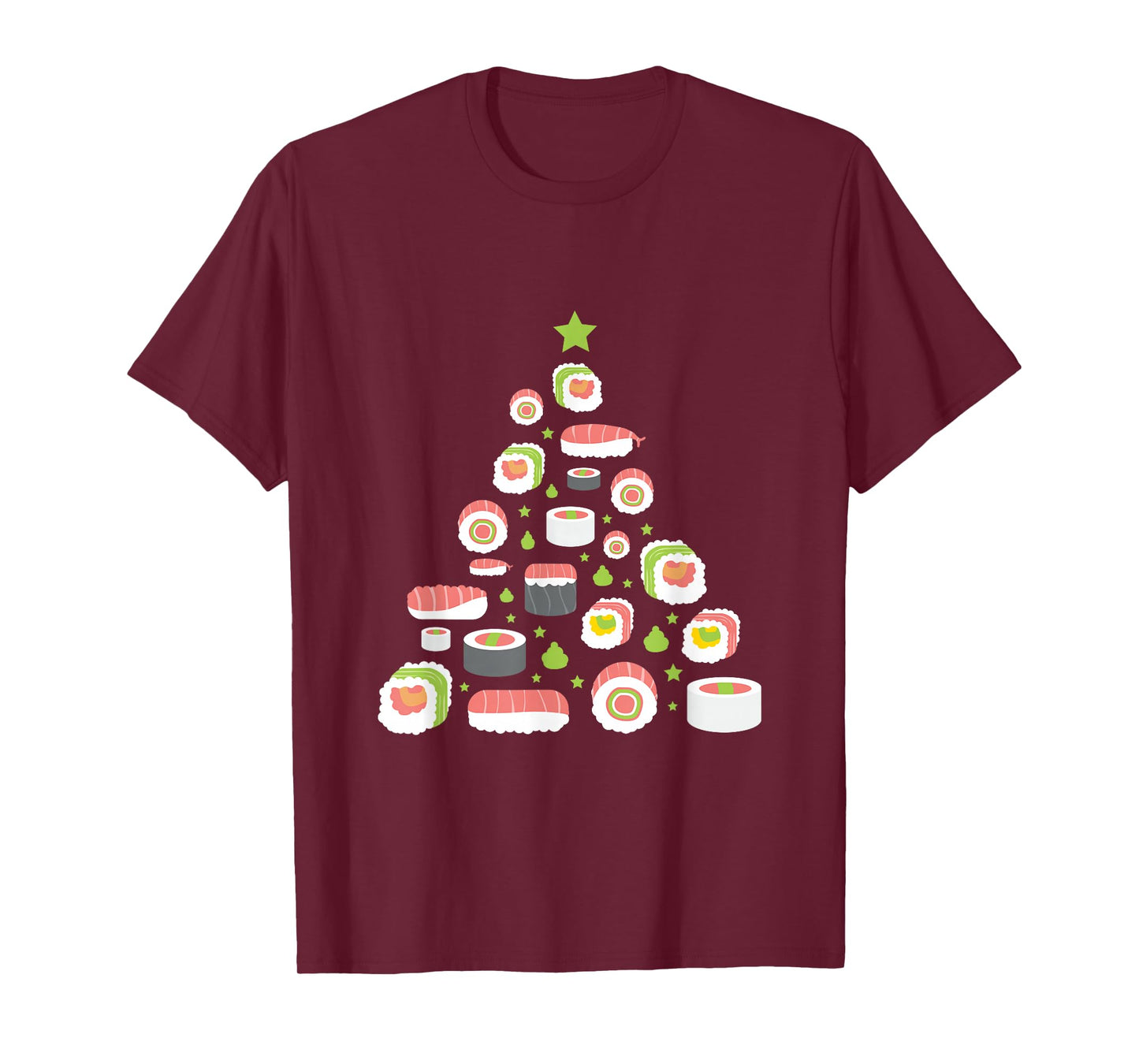 Xmas Japanese Sushi Christmas Tree Holiday Pajama T-Shirt