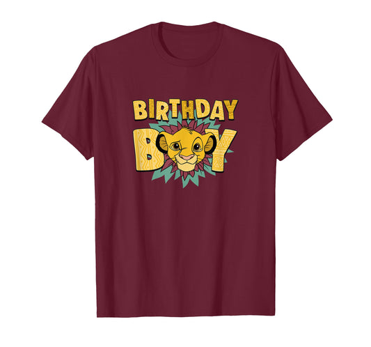 Disney The Lion King Birthday Boy Simba Big Face Chest Logo T-Shirt