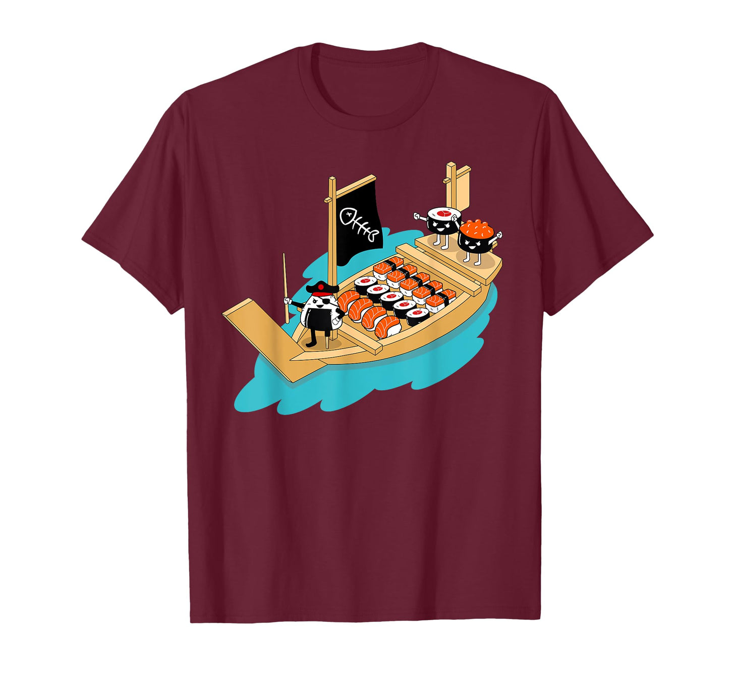 Sushi Boat Pirate | Sashimi Fish Rice Japan Fans Gift T-Shirt
