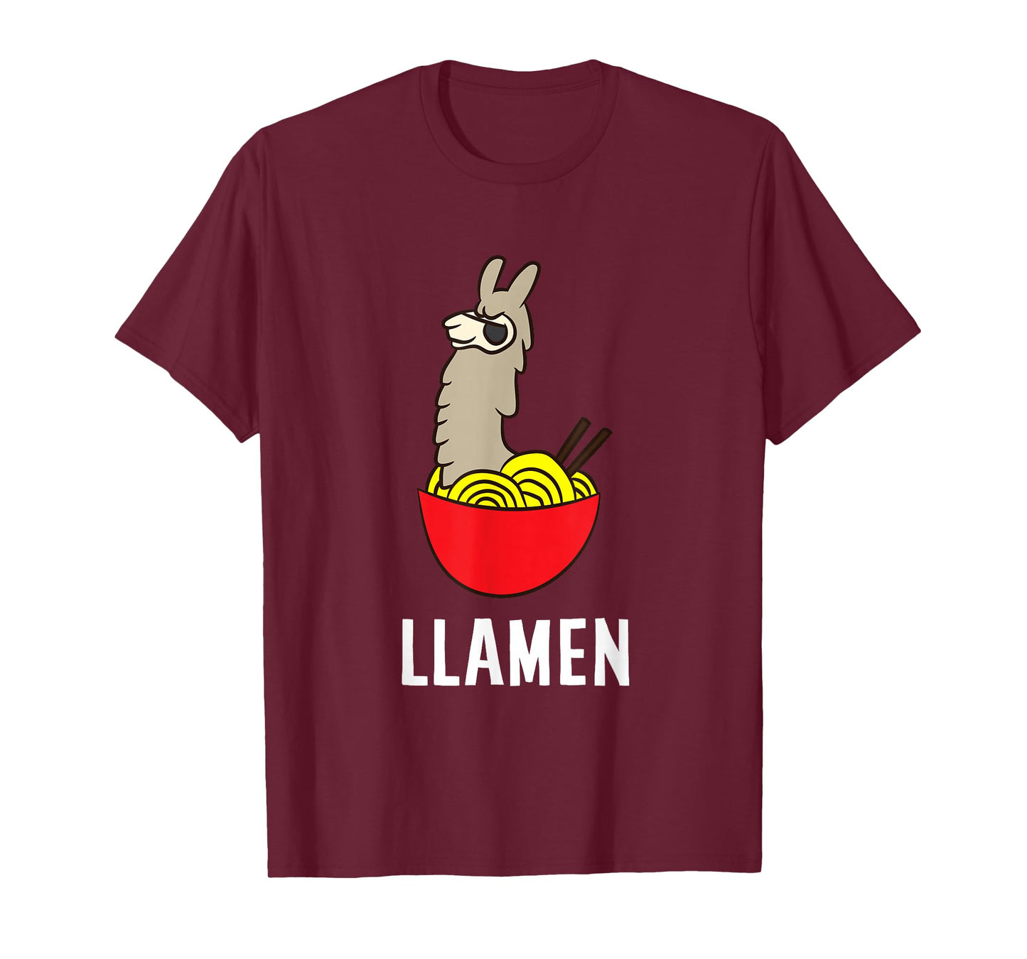 Funny Llama LLamen Noodles Chinese Food Llama T-Shirt