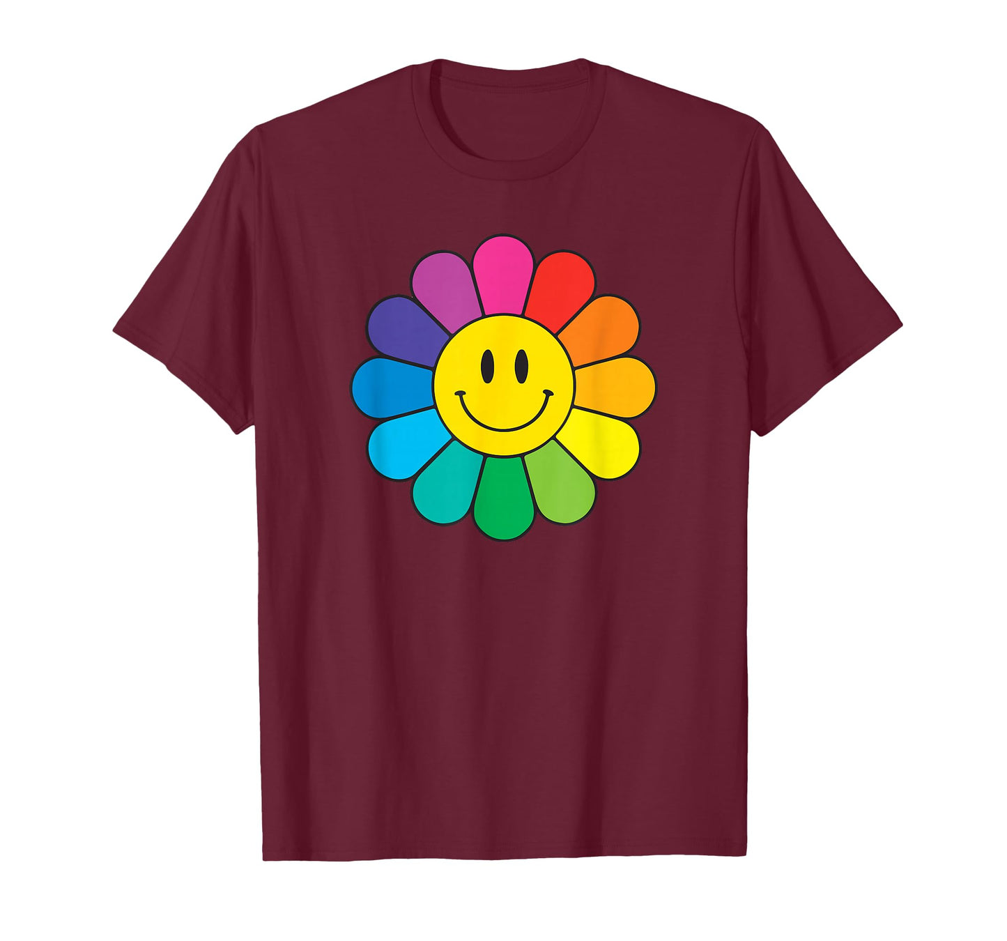 Happy Retro Rainbow Flower T-Shirt