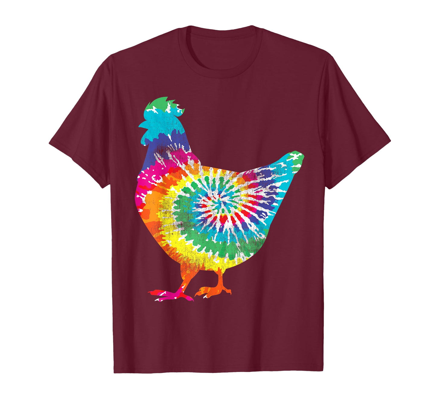 Tie Dye Chicken for Hippy Farmer Hobby Farm T-Shirt Small