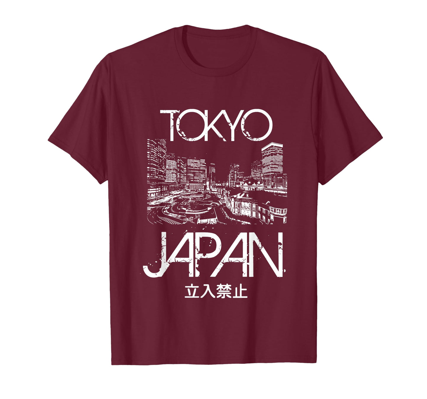 Fox Republic Design Women's Tokyo Japan, Metropolitan Silhouette Black T-Shirt