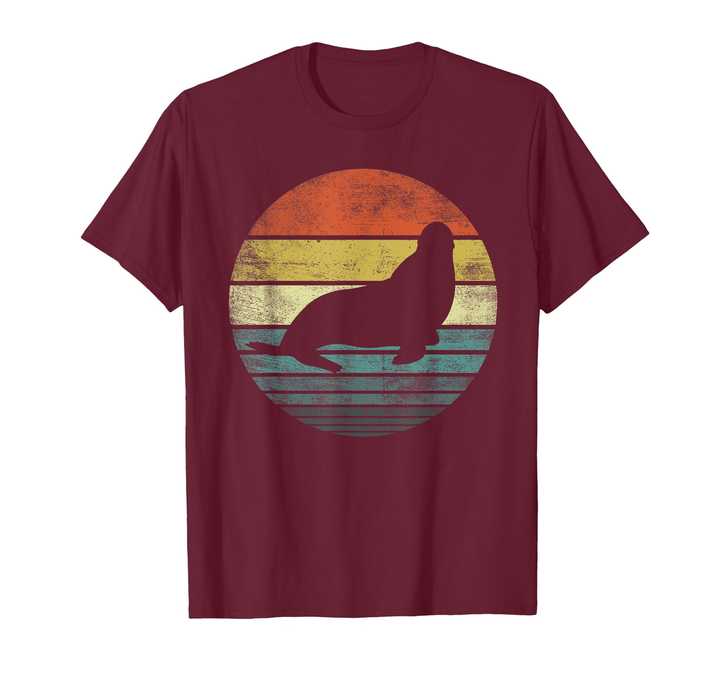 Seal Lover Gifts Retro Vintage Sea Lion Animal Silhouette T-Shirt