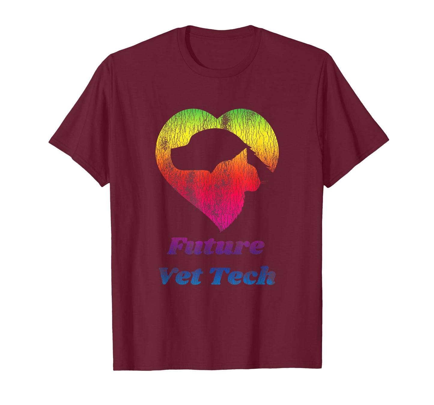 Future Vet Tech - Worn Distressed Rainbow Look T-Shirt