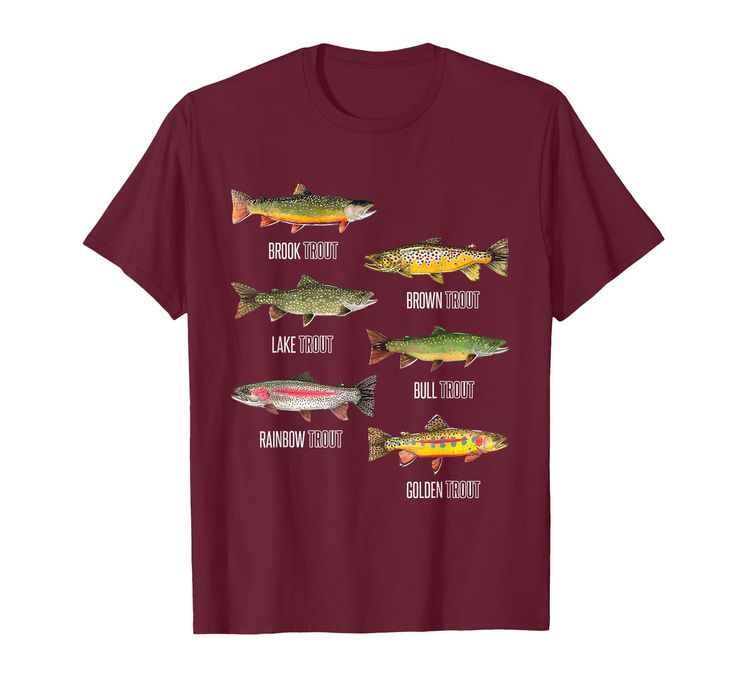 Types of Trout Fish Species Fishing Gift T-Shirt T-Shirt