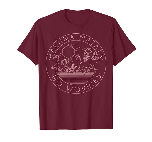 Disney The Lion King Hakuna Matata No Worries Outline Logo T-Shirt