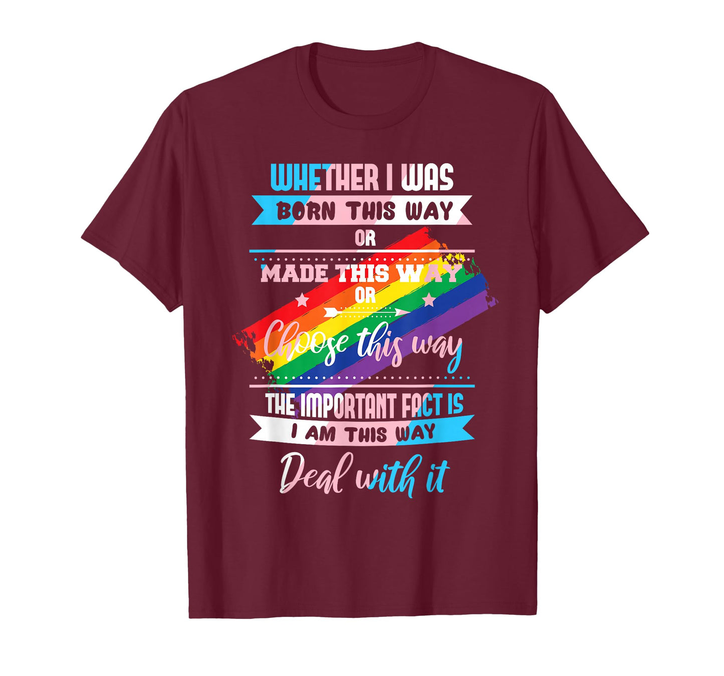 LGBTQ Born This Way Transgender T-Shirt Small