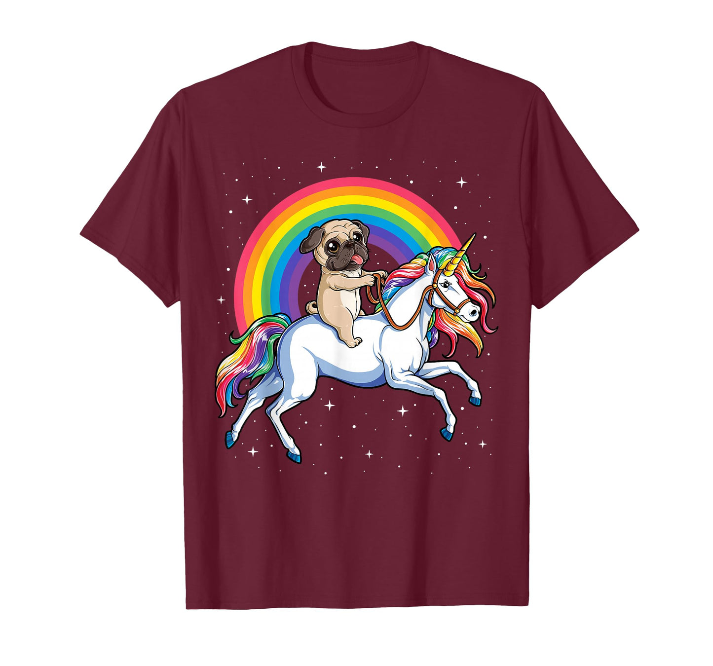 Pug Unicorn T shirt Girls Kids Space Galaxy Rainbow Pugicorn T-Shirt