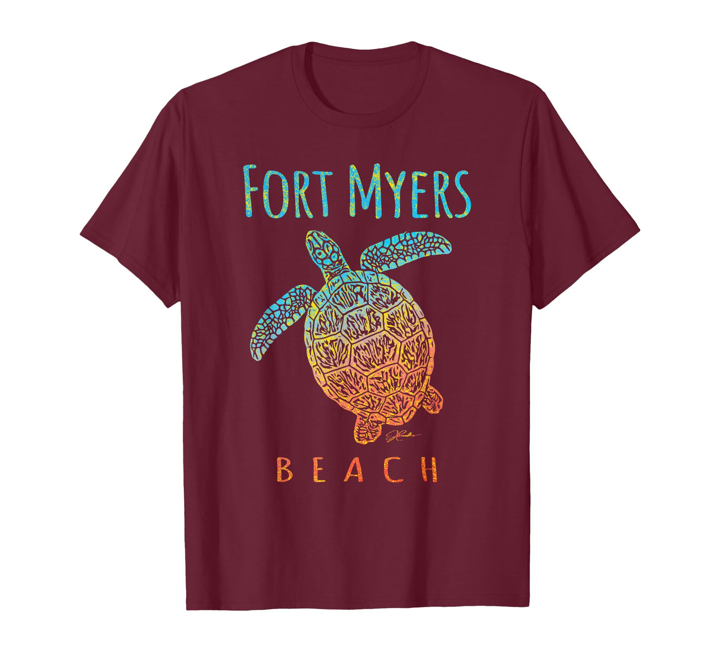 JCombs Fort Myers Beach FL Sea Turtle Beach T-Shirt