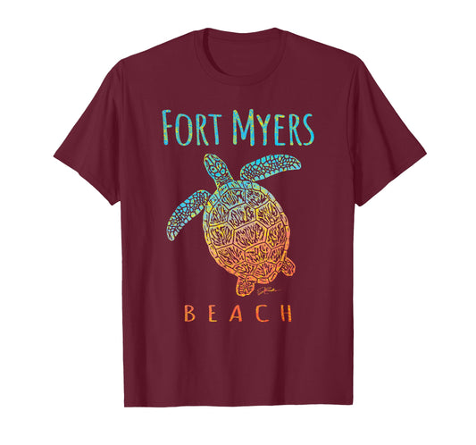JCombs Fort Myers Beach FL Sea Turtle Beach T-Shirt
