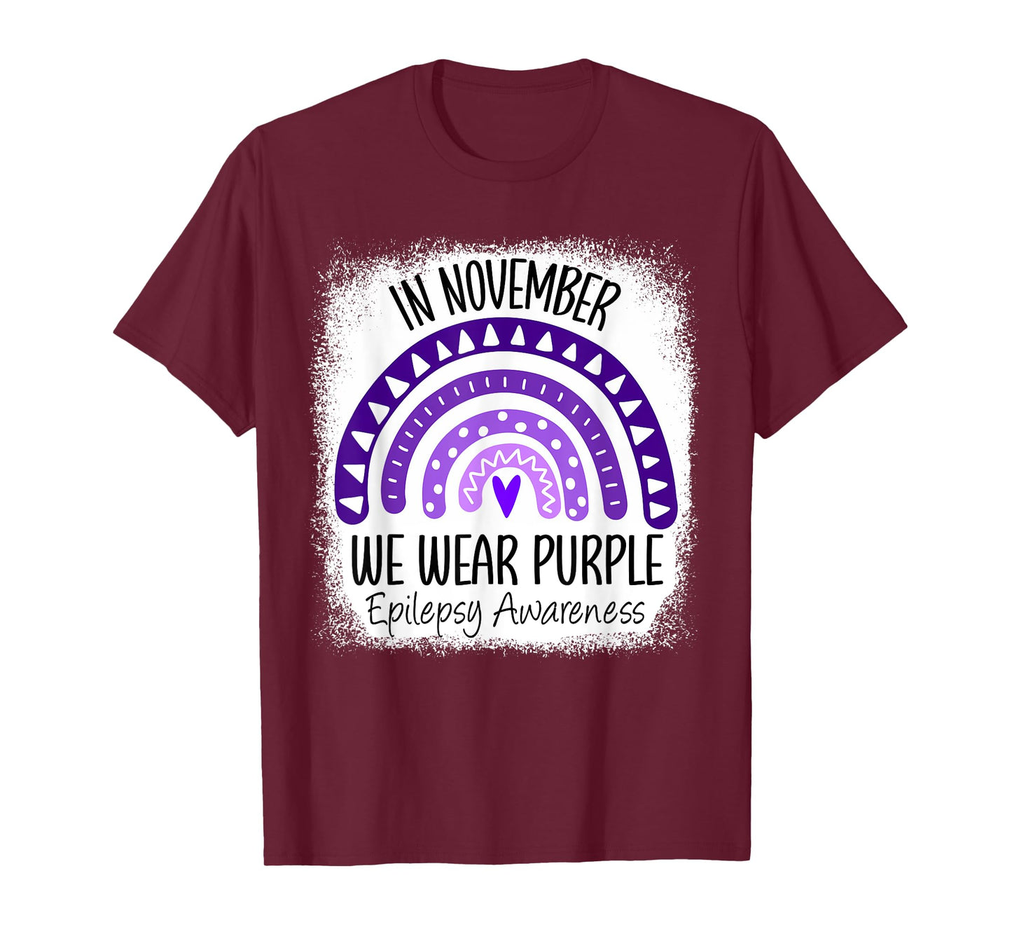 Rainbow In November We Wear Purple Epilepsy Awareness Ribbon T-Shirt