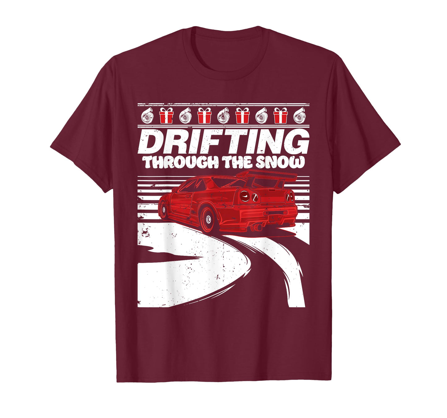 Import Car Ugly Christmas T Shirt Gift Drifting Through Snow
