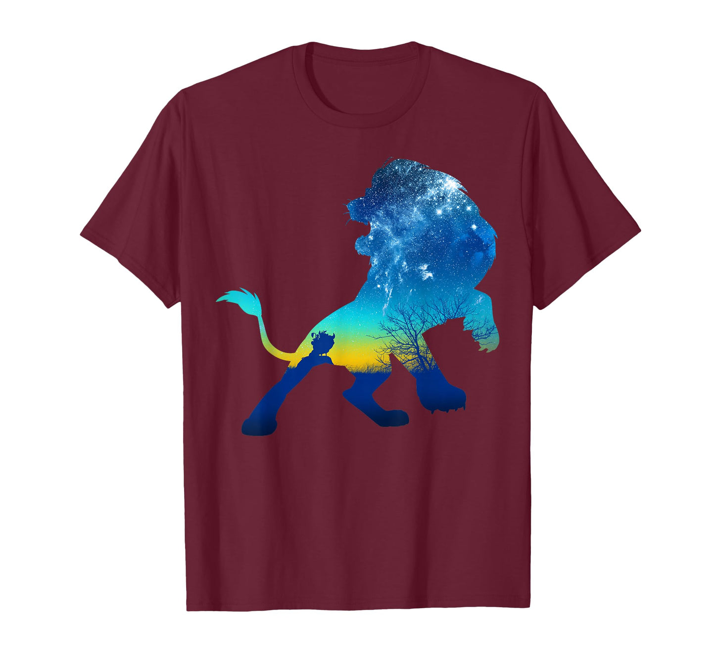 Disney The Lion King Simba Midnight Sky Silhouette Portrait T-Shirt
