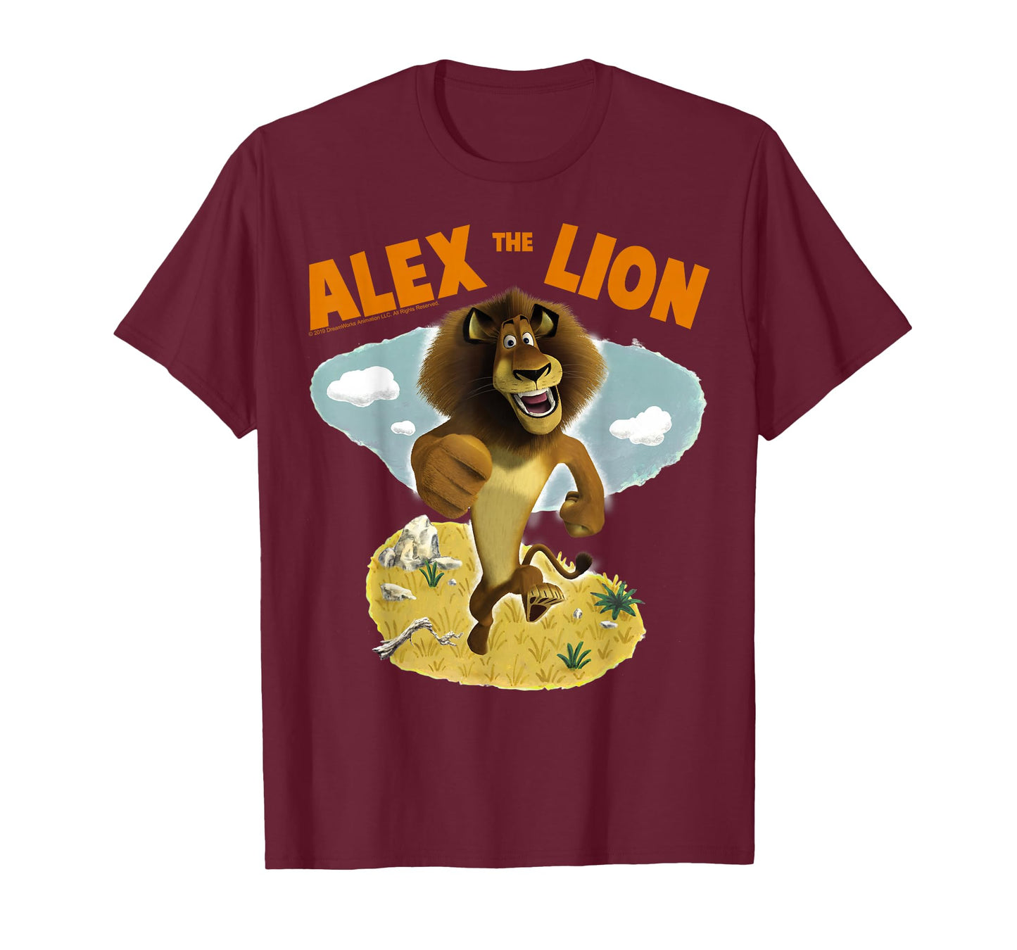 Madagascar Alex The Lion Desert Text Poster T-Shirt
