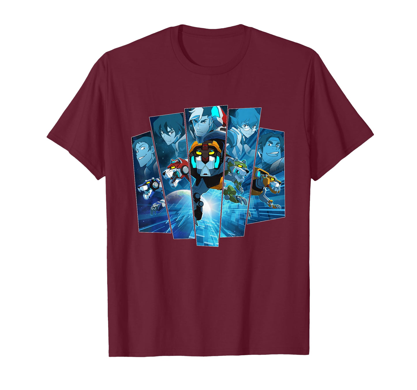 Voltron Legendary Defender 5 Lions in Blue Hue T-Shirt T-Shirt