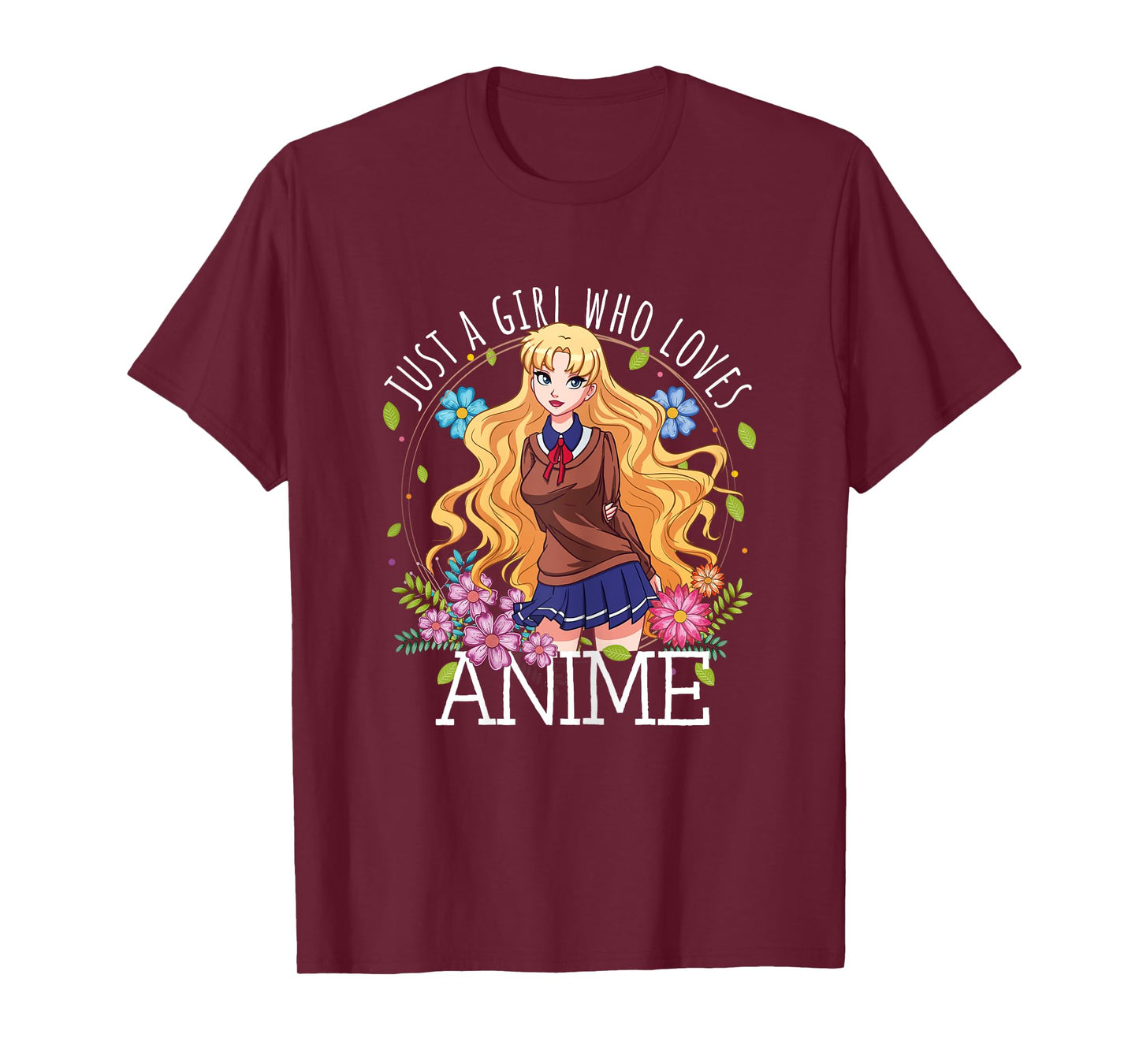 Just A Girl Who Loves Anime Lover Teen Girl Merch Otaku Gift T-Shirt