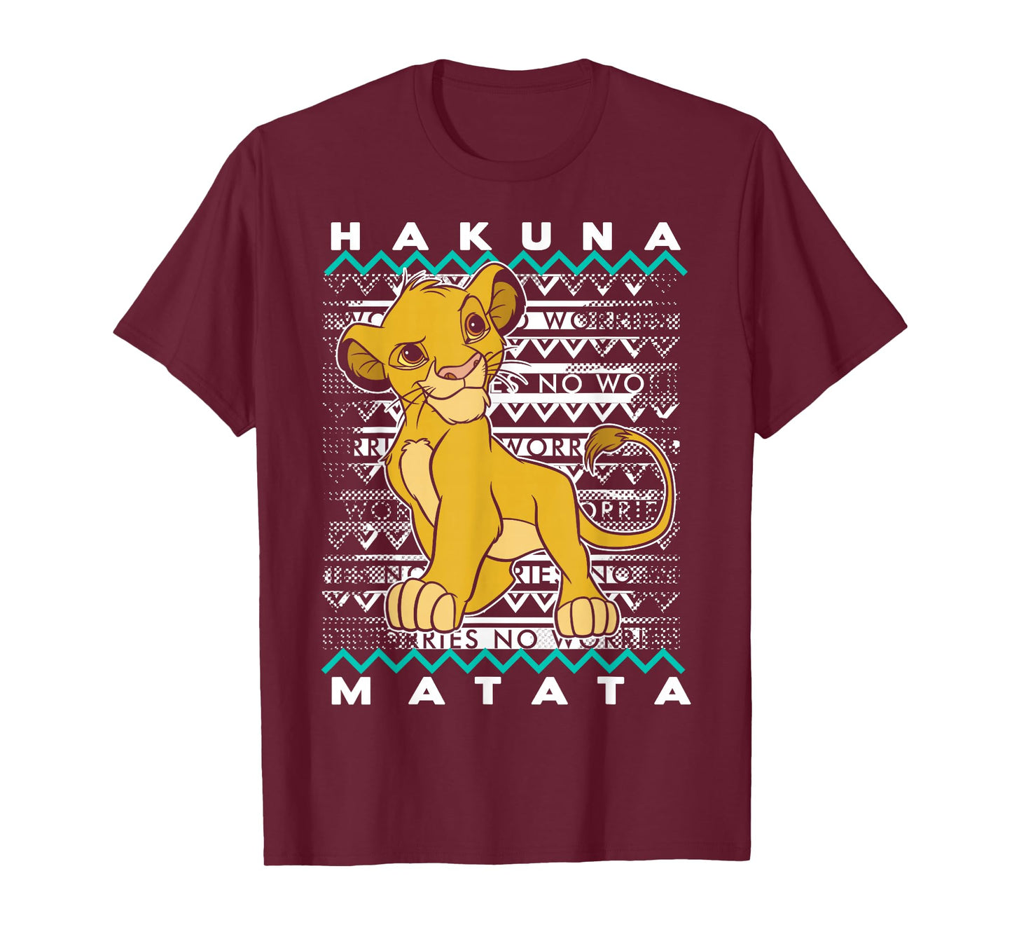 Disney Lion King Simba Ugly Christmas Graphic T-Shirt T-Shirt