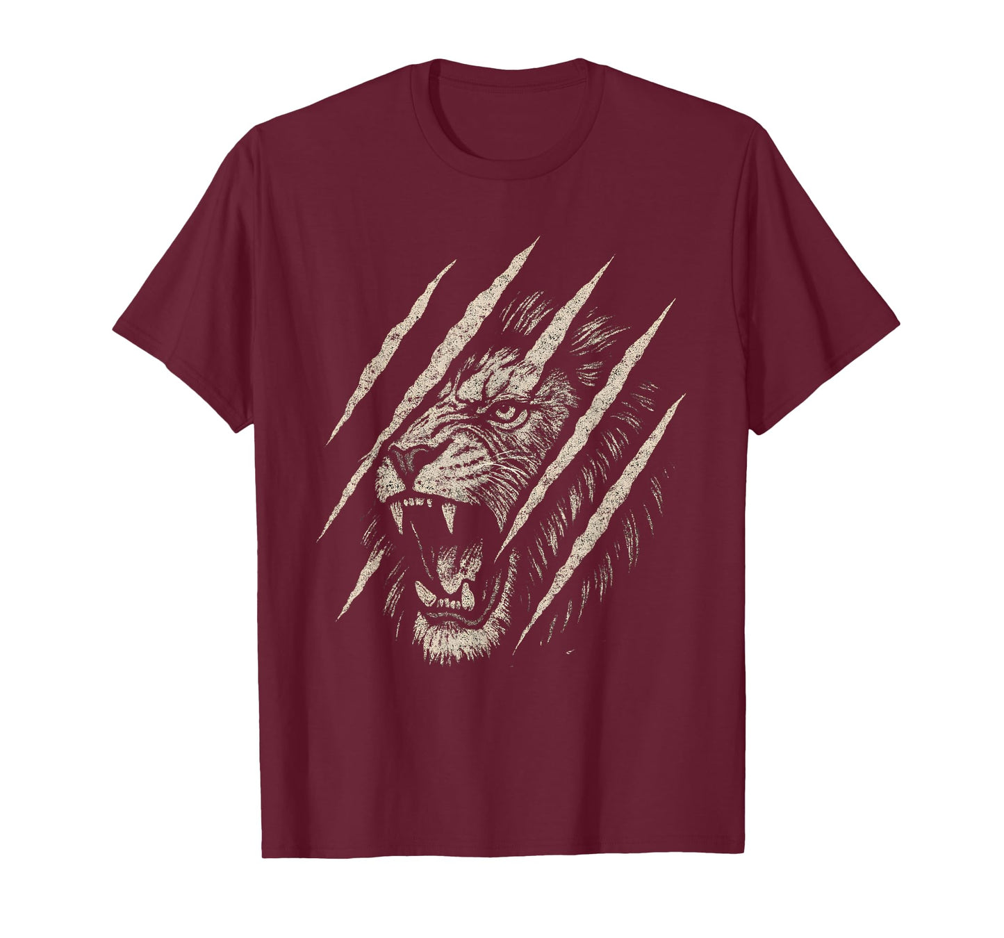 Fierce Roaring Lion T-Shirt Eye Graphic Lion Claw Scratch T-Shirt