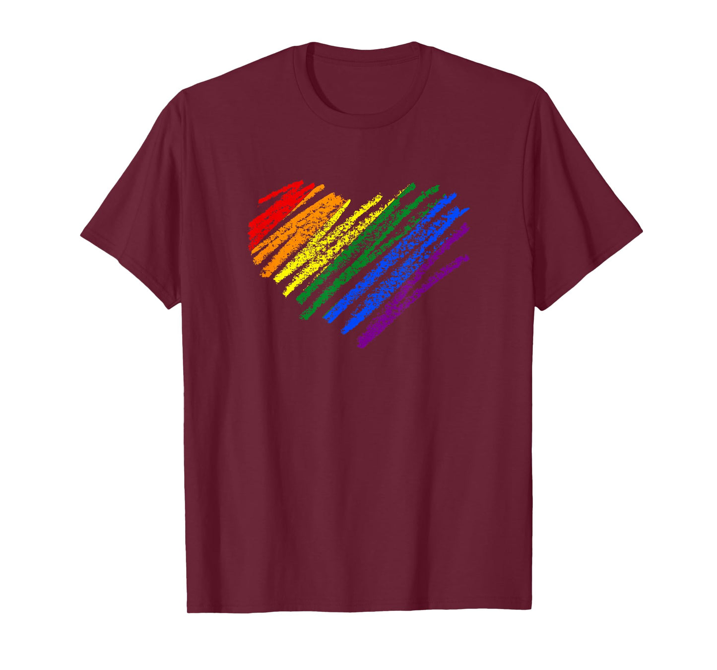 Hand Drawn Heart Gay Pride Flag - LGBT LGBTQ Rainbow Heart T-Shirt