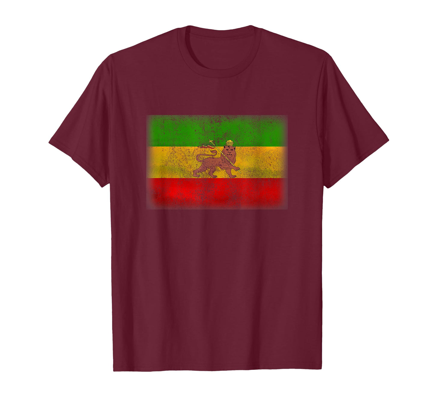 Old Ethiopia Flag Rastafari Shirt Vintage Lion of Judah Gift T-Shirt