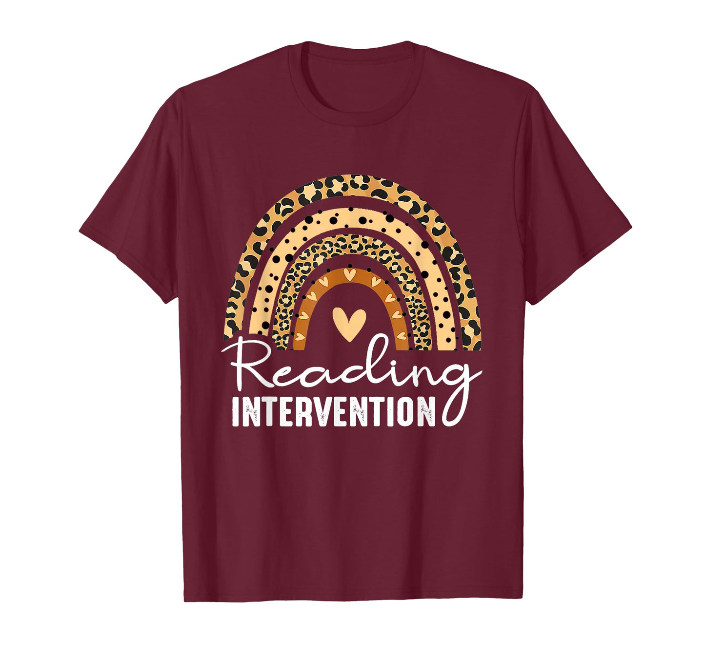 Reading Intervention Teacher Leopard Rainbow T-Shirt