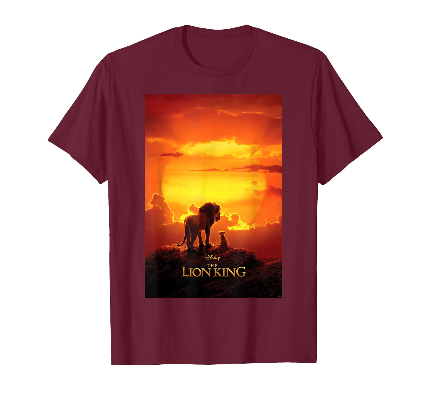 Disney The Lion King Live Action Mufasa Simba Sunset Poster T-Shirt