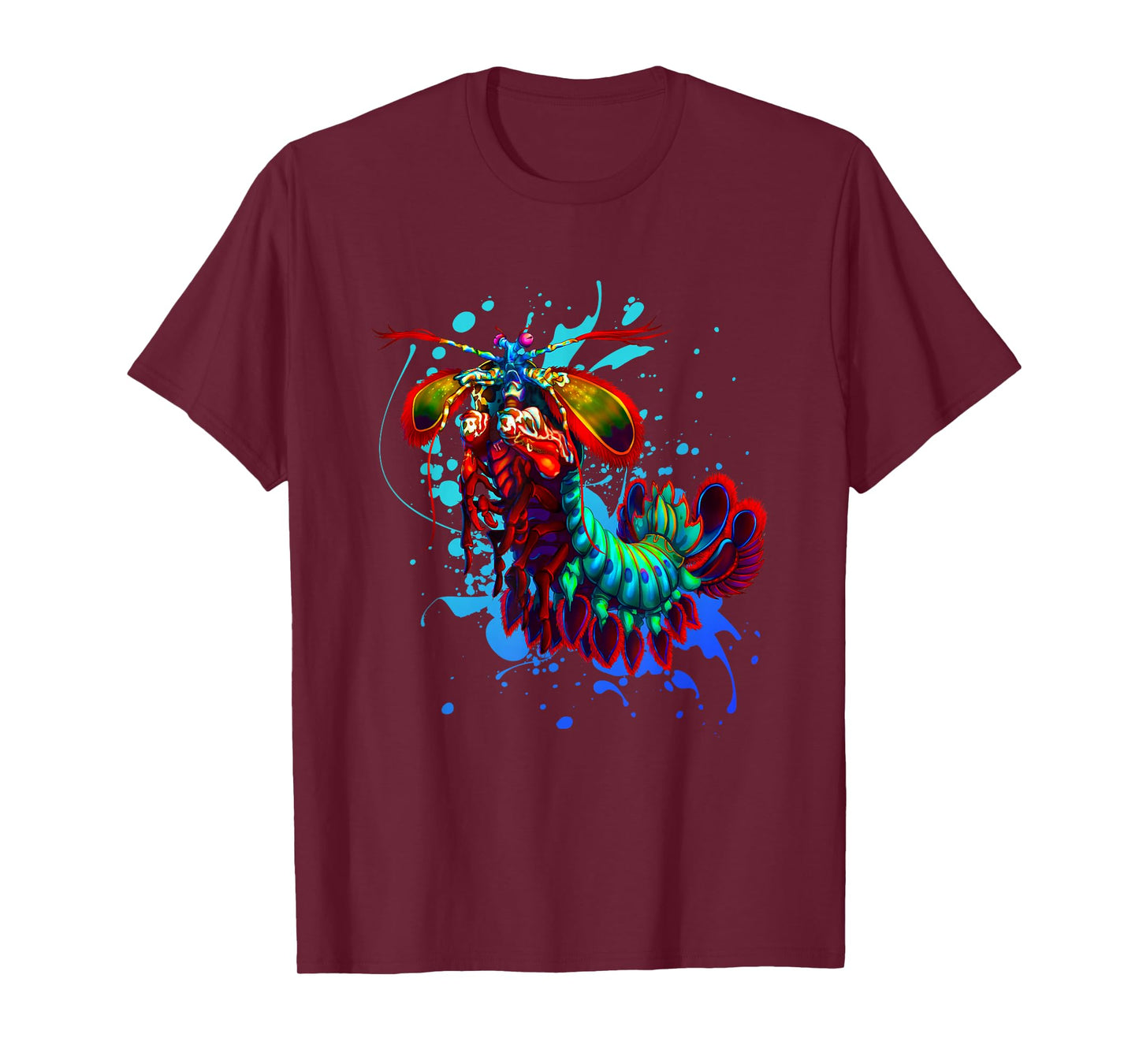 Rainbow Peacock Mantis Shrimp Blue Splash T-Shirt T-Shirt
