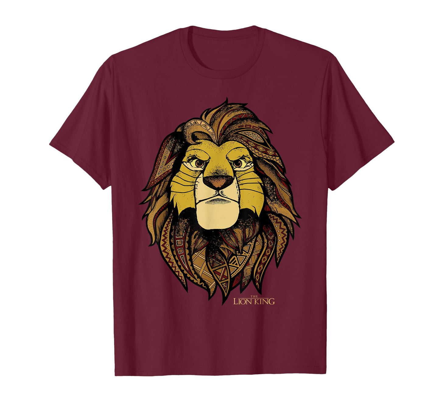 Disney The Lion King Simba Tribal King Distressed Portrait T-Shirt