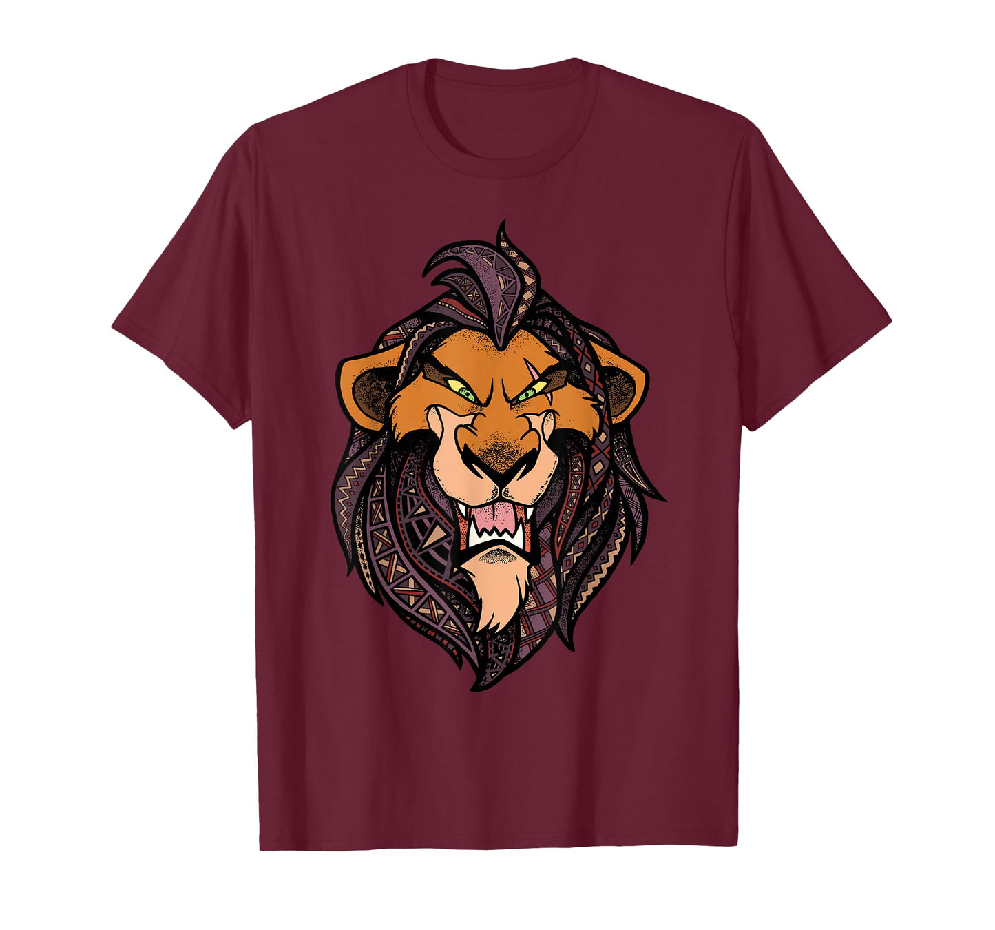 Disney Lion King Scar Geometric Pattern Fill Portrait T-Shirt