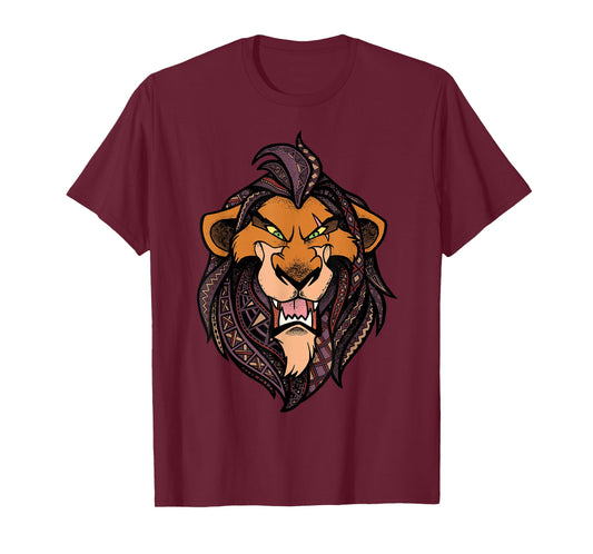 Disney Lion King Scar Geometric Pattern Fill Portrait T-Shirt