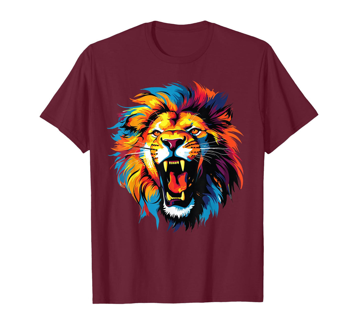 colorful lion head art for lover lions King African animals T-Shirt