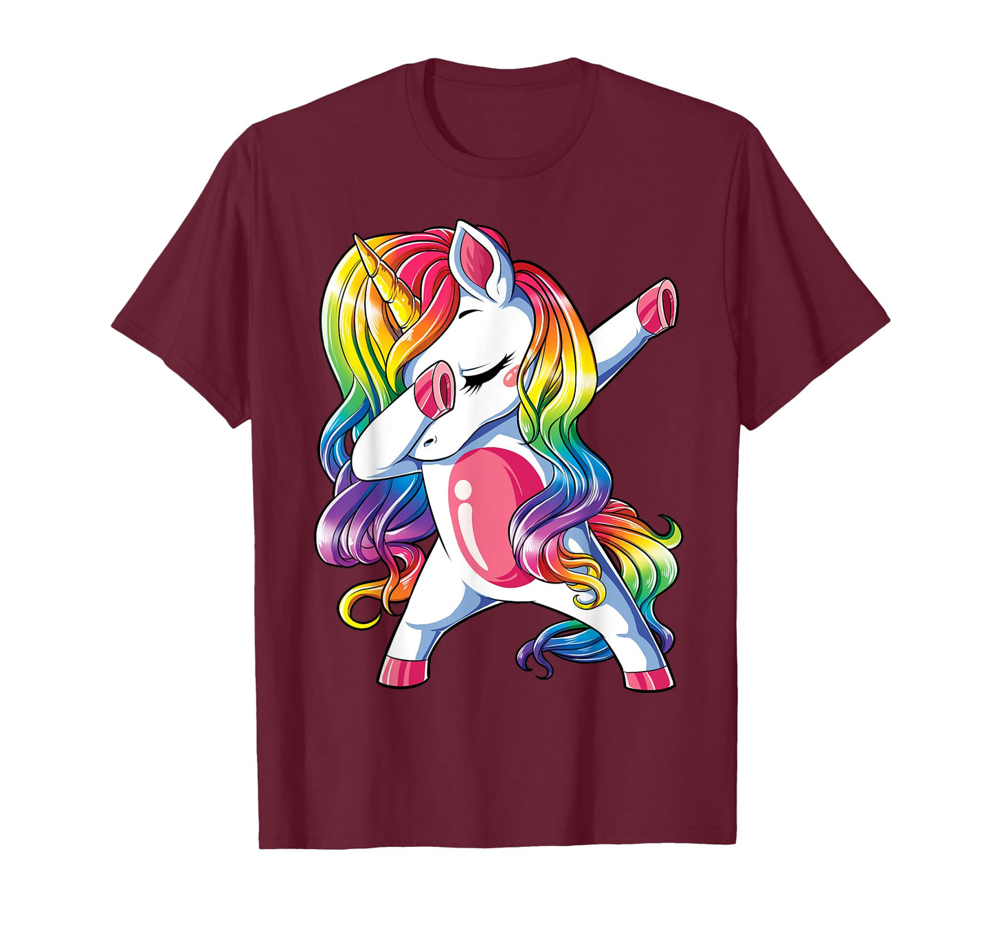 Dabbing Unicorn T Shirt Girls Kids Women Rainbow Unicorns T-Shirt