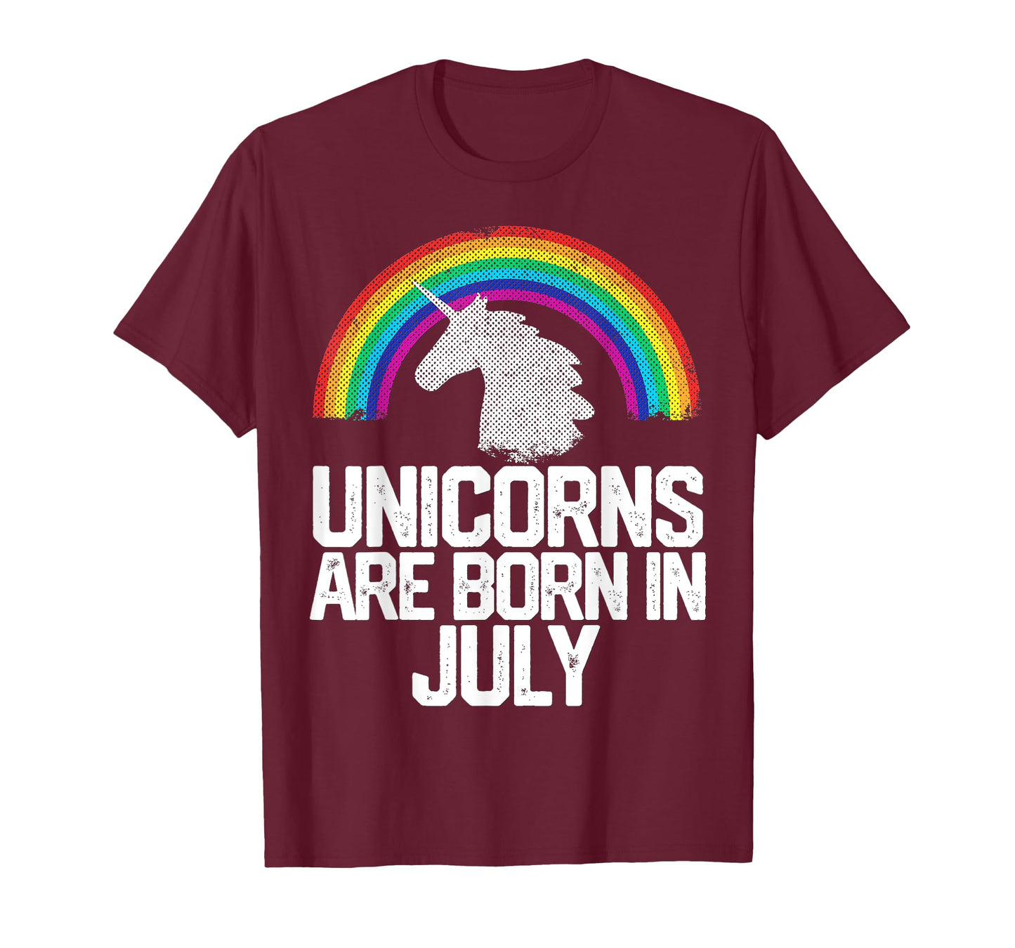 UNICORNS ARE BORN IN JULY Birthday T Shirt Rainbow Girl Gift T-Shirt
