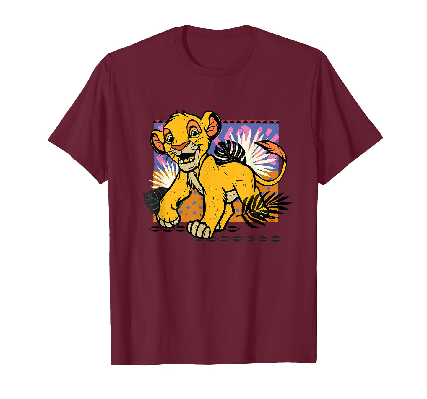 Disney The Lion King 30th Anniversary Wood Block Style Simba T-Shirt