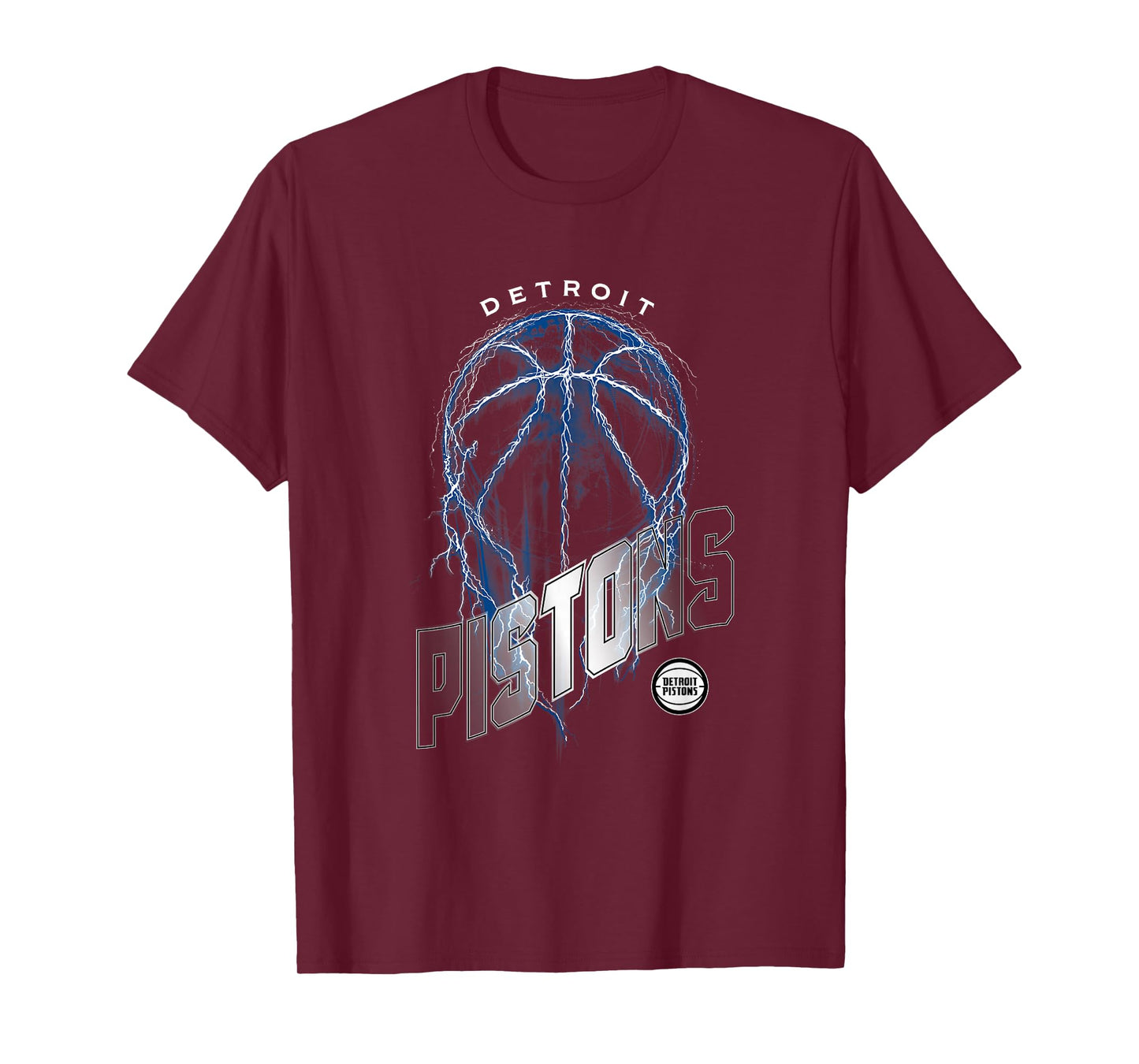 NBA Detroit Pistons Lightning Bolt Basketball Logo T-Shirt