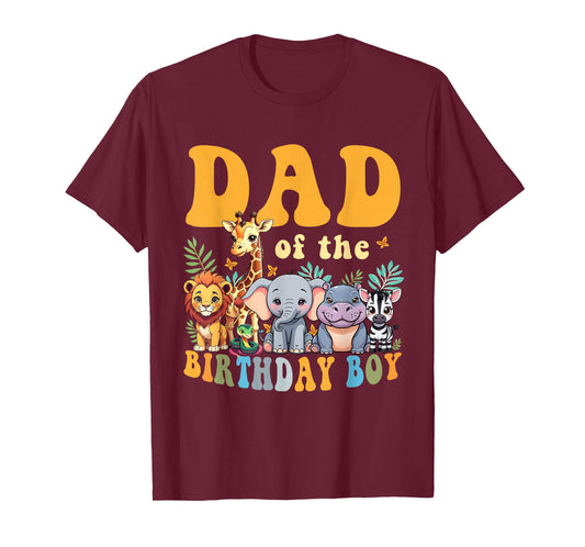Dad of The Birthday Boy Kids Safari Jungle Animal Matching T-Shirt