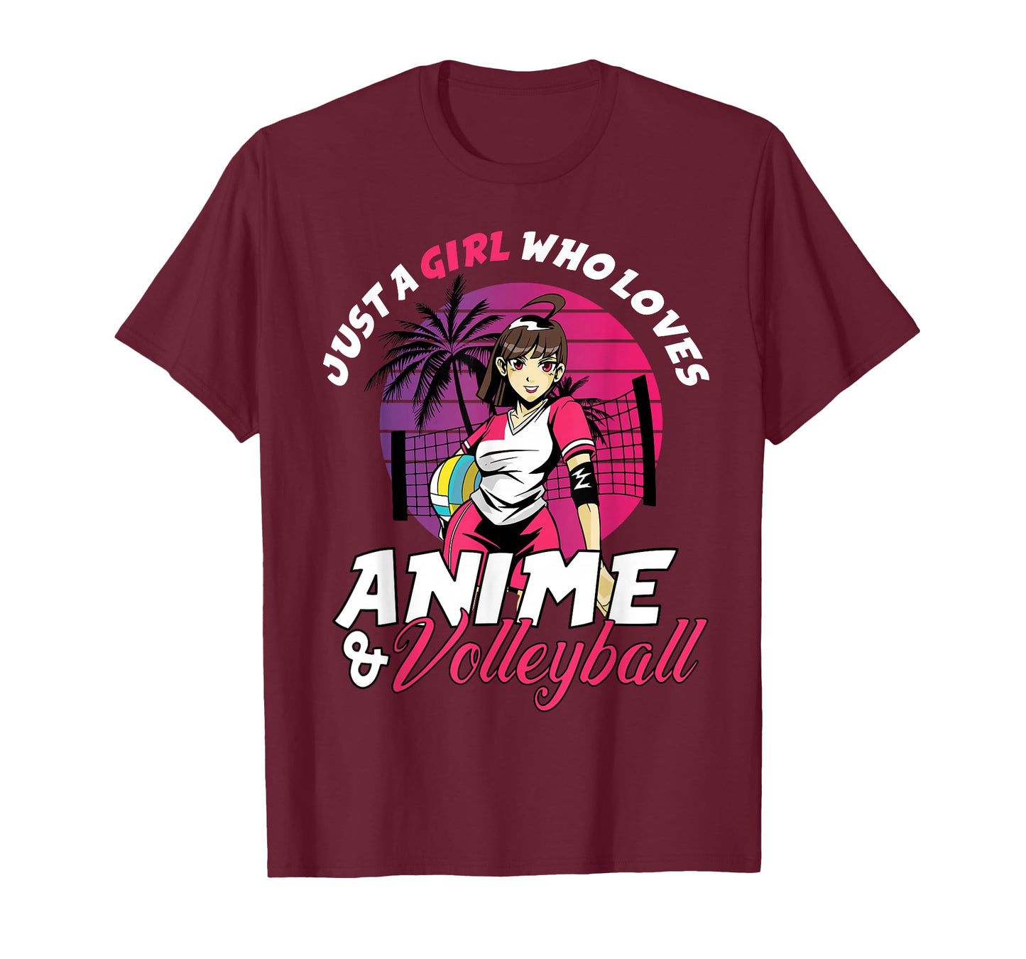 Just A Girl Who Loves Anime and Volleyball Anime Girls Gift T-Shirt