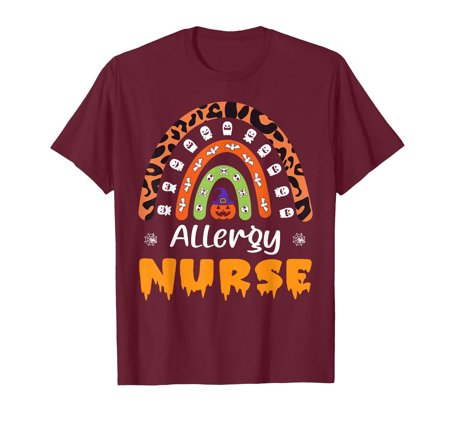 Allergy Nurse Leopard Rainbow Halloween Costume T-Shirt